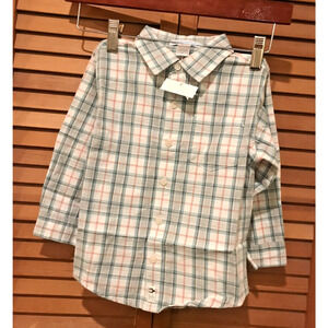 NEW Janie and Jack button down Plaid Shirt 100% cotton sz 2T boys Preppy EASTER